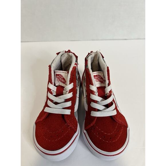 Vans Red Flame SK8-HI High Top Sneakers - Toddler US 5C - Picture 1 of 6